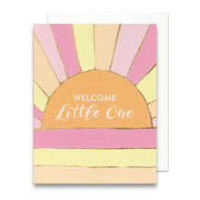 Load image into Gallery viewer, Welcome Little One Retro Sun Greeting Card | Baby Shower