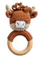 Load image into Gallery viewer, Animal Hand Crochet Rattles - Barnyard Friends: Highland Cow
