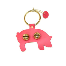 Load image into Gallery viewer, Designer Door Chimes - Pig: Bright Pink / Brass