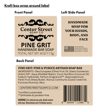 Load image into Gallery viewer, Pine Grit Exfoliating Handmade Soap Bar- 4oz
