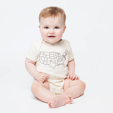 Load image into Gallery viewer, Home State Map Baby One Piece - Natural: 6/12 Month - CT