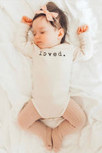 Load image into Gallery viewer, Organic Cotton Baby Bodysuit | Long Sleeve | Loved. : 3-6m