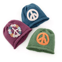 Load image into Gallery viewer, Handmade Knit Baby Beanie - Soft Purple Peace Hat: 0-6 Months