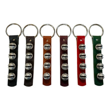 Load image into Gallery viewer, Traditional Strap Bells - #2 Size Bells - 4 Bells on Strap: Green / Brass