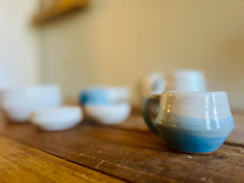 Load image into Gallery viewer, Handmade Criss-Cross Espresso Mug/Tea Cup – Unique Ceramic: OCEANBLUES