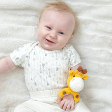Load image into Gallery viewer, Animal Hand Crochet Rattles - Safari Collection: Elephant - Red Bow