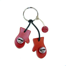 Load image into Gallery viewer, Designer Door Chimes - Mittens: Red / Brass