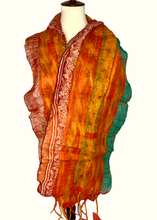 Load image into Gallery viewer, Sari Collage Scarf: Light Gray