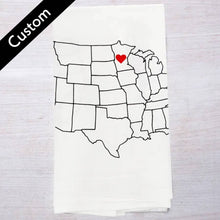 Load image into Gallery viewer, Custom Map Tea Towels - Customizable - State Pride: Connecticut