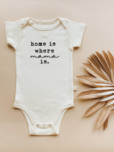 Load image into Gallery viewer, Organic Baby Bodysuit | Short Sleeve | Home is Where Mama is: 12-18m