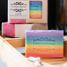 Load image into Gallery viewer, Love Rainbow Pride Handmade Bar Soap - 4oz