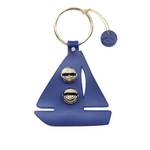 Load image into Gallery viewer, Designer Door Chimes - Sailboat: Blue / Brass