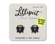 Load image into Gallery viewer, Cauldron Earrings - GLOW IN THE DARK / Halloween Earrings