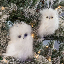 Load image into Gallery viewer, White Owl Christmas Ornament