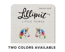 Load image into Gallery viewer, Rainbow Unicorn Earrings: White