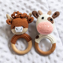 Load image into Gallery viewer, Animal Hand Crochet Rattles - Barnyard Friends: Moo Cow