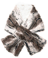 Load image into Gallery viewer, Pull Thru Faux Scarf: Carpathian Lynx / Cuddly Black / Faux Fur 100% Polyester / Pull Thru Scarf