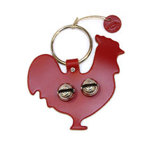 Load image into Gallery viewer, Designer Door Chimes - Rooster: Red / Brass