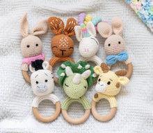 Load image into Gallery viewer, Animal Hand Crochet Rattles - Classic Collection: Dinosaur