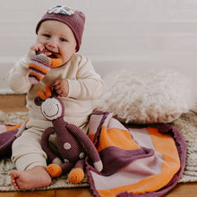 Load image into Gallery viewer, Handmade Knit Baby Beanie - Soft Purple Peace Hat: 0-6 Months