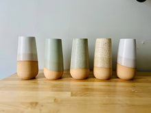 Load image into Gallery viewer, Handmade Round Bottom vases – Two Sizes -Unique Ceramic : Speckled mint / Medium