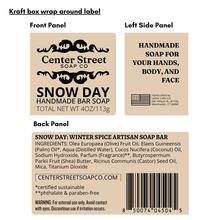 Load image into Gallery viewer, Snow Day Winter Handmade Bar Soap - 4oz