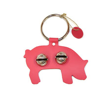 Load image into Gallery viewer, Designer Door Chimes - Pig: Bright Pink / Brass