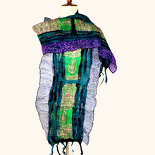 Load image into Gallery viewer, Sari Collage Scarf: Light Gray