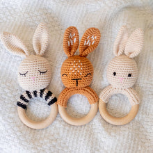 Load image into Gallery viewer, Bunny Hand Crochet Rattle, Rich Walnut