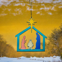 Load image into Gallery viewer, Nativity Ornament recycled metal art cheap Christmas gifts