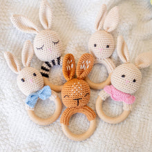 Load image into Gallery viewer, Bunny Hand Crochet Rattle, Rich Walnut
