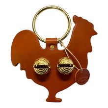 Load image into Gallery viewer, Designer Door Chimes - Rooster: Red / Brass
