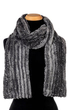 Load image into Gallery viewer, Classic Scarf: Cozy Cable in Ash / Faux Fur 100% Polyester / Classic Scarf