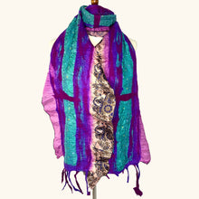 Load image into Gallery viewer, Sari Collage Scarf: Light Gray