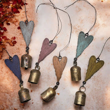 Load image into Gallery viewer, Heart Ornament cute gifts wind chime metallic retro fun gift
