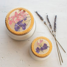 Load image into Gallery viewer, Petite Pressed Floral Candle - Roman Lavender