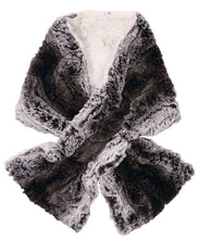 Load image into Gallery viewer, Pull Thru Faux Scarf: Carpathian Lynx / Cuddly Black / Faux Fur 100% Polyester / Pull Thru Scarf
