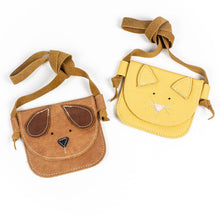 Load image into Gallery viewer, Doggie or Kitty Critter Leather Little PURSE Toddler &amp; Kids: Brown Doggie
