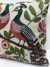 Load image into Gallery viewer, Pillow Applique/Embo 16" Peacock Duo
