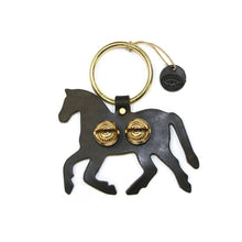 Load image into Gallery viewer, Designer Door Chimes - Trotting Horse: Dark Brown / Brass
