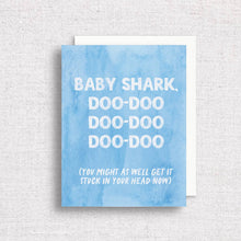 Load image into Gallery viewer, Baby Shark Greeting Card | Funny Baby Shower Card

