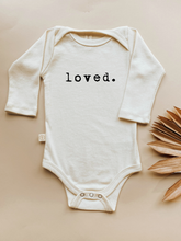 Load image into Gallery viewer, Organic Cotton Baby Bodysuit | Long Sleeve | Loved. : 0-3m
