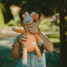 Load image into Gallery viewer, Plush Giraffe Toy – Handmade Organic Cotton : Orange
