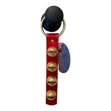 Load image into Gallery viewer, Traditional Strap Bells -  #2 Size Bells - 4 Bells on Strap: Green / Brass
