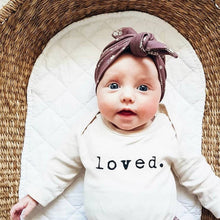 Load image into Gallery viewer, Organic Cotton Baby Bodysuit | Long Sleeve | Loved. : 0-3m
