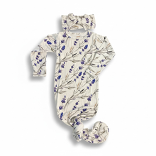 Load image into Gallery viewer, Lilac Floral Bamboo Knotted Gown and Bow
