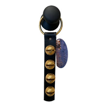 Load image into Gallery viewer, Traditional Strap Bells -  #2 Size Bells - 4 Bells on Strap: Black / Brass
