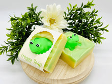 Load image into Gallery viewer, Froggy Handmade Soap Bar for Kids NATURAL VEGAN COLD PROCESS: Lemongrass
