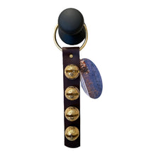 Load image into Gallery viewer, Traditional Strap Bells -  #2 Size Bells - 4 Bells on Strap: Green / Brass
