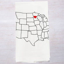 Load image into Gallery viewer, Custom Map Tea Towels - Customizable - State Pride: Connecticut
